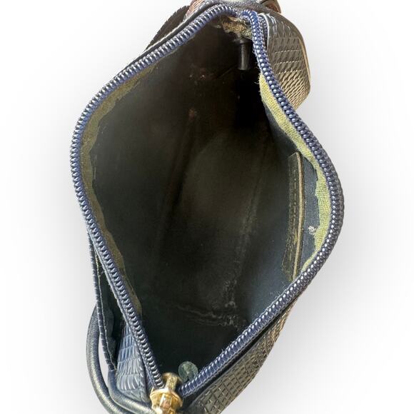 Vintage 1983 Liz Claiborne Navy Blue Leather Crossbody Purse - Picture 9 of 9